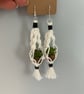 Mini macrame plant hanger earrings - Image 1
