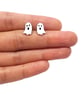 Cute Ghost Heart Stud Earrings - Handmade