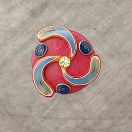 Celtic Triskel Brooch - Handmade Polymer Clay Pin Brooch - Craft Jewellery