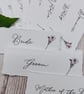 Printed Pressed Flower Place Cards: Personalised Ditsy Floral with Torn Edges