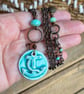 Handmade Ceramic Anchor Necklace. Nautical Style Pendant with Brass Chain - Image 3