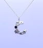 Chunky silver letter C charm with amethyst  - Image 3