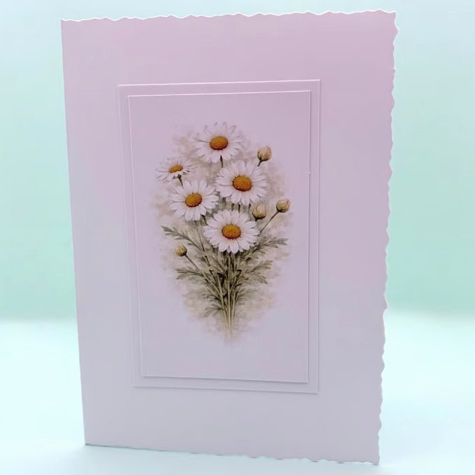 A6 Card set of 4 - Daisy Birth Flower Botanical Blank Greeting Cards