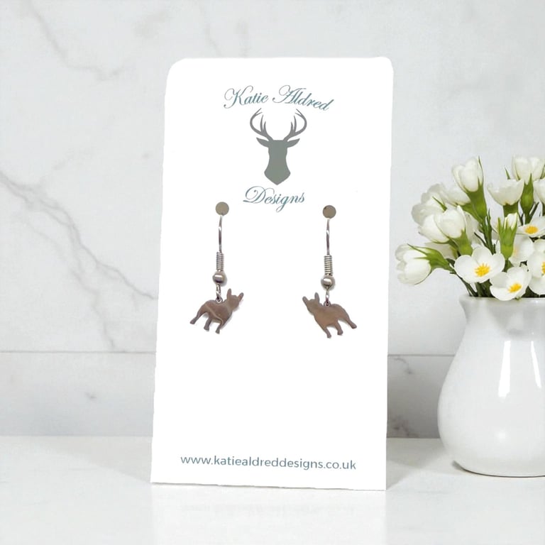 Charm Earrings - Frenchie Bulldog