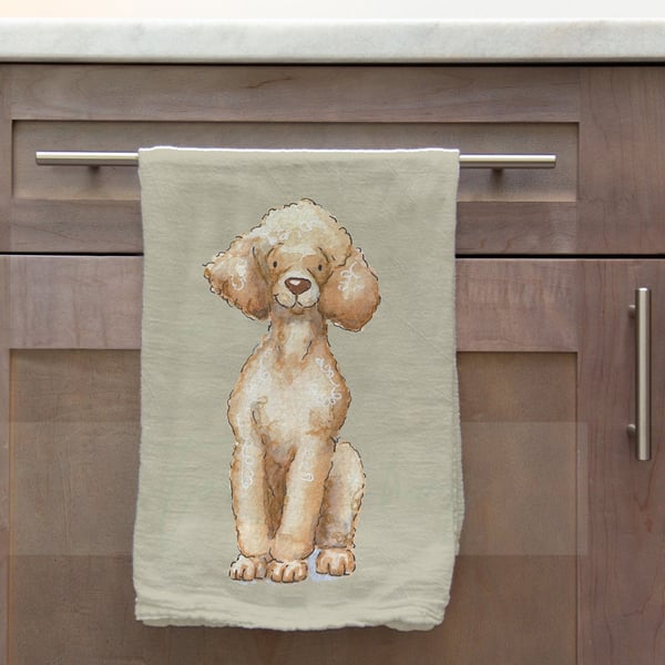 Poodle Blonde Tea Towel