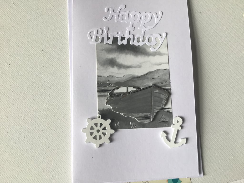 Birthday card. Card for fisherman. Ref 341