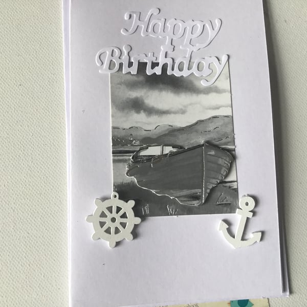 Birthday card. Card for fisherman. Ref 341