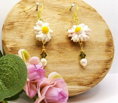   Hand Crafted Daisy Drop Earrings