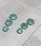 Lightweight Aluminium Tin 3-Tiered Hexagon Dangle Earrings, Green & Blue Tones - Image 3