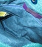 SOLD - Turquoise 'Harris Tweed' Handbag with Dragon Panel and Bamboo Handles - Image 4