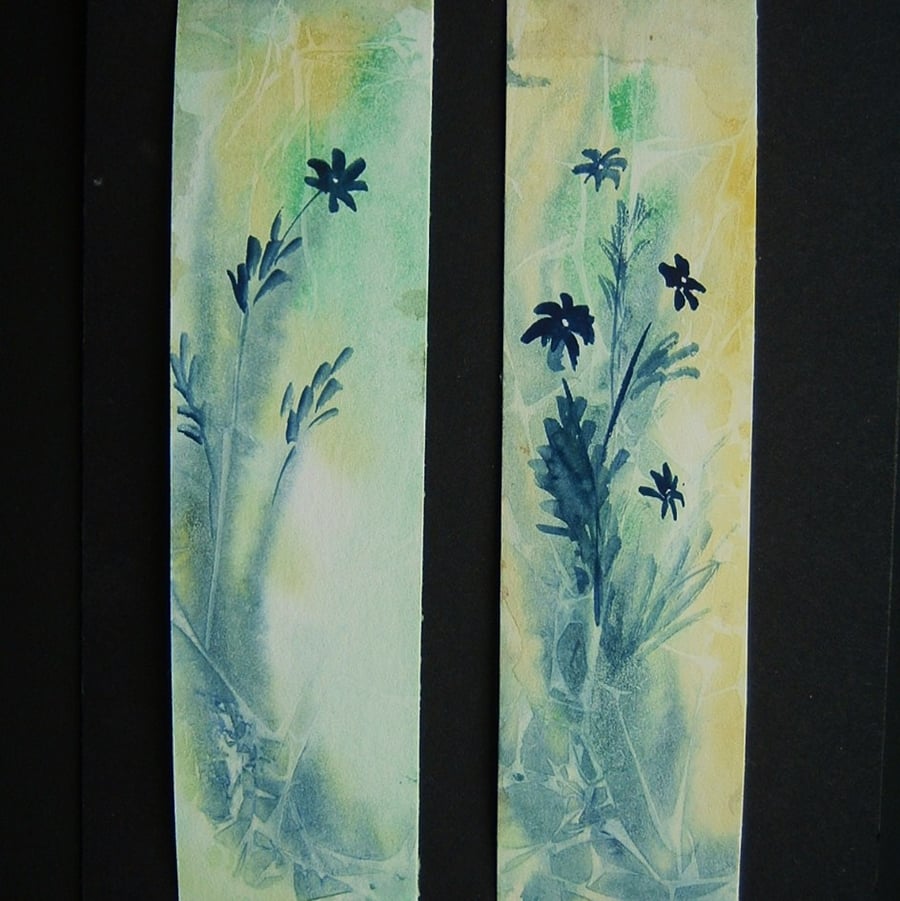 set of TWO hand painted fantasy bookmarks ref 356