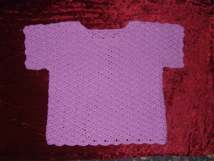 SALE Lady's short sleeve crocheted jumper. ref 59717