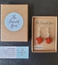Red agate heart and sterling silver earrings  - Image 7