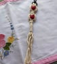 Handmade Macramé Fidget Flower Bag Charm Keyring - Image 4