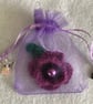Purple Poppy Handmade Crochet Brooch  - Image 3