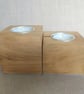 Set of 2 Wooden Tealight Holders - Upcycled Smooth Reclaimed Pallet Blocks - Image 5