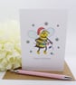 Christmas Bee Card - Cute Bee Card - Bumblebee 
