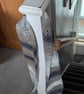 Chunky Crochet Trellis Scarf White, Grey, Blue, Brown