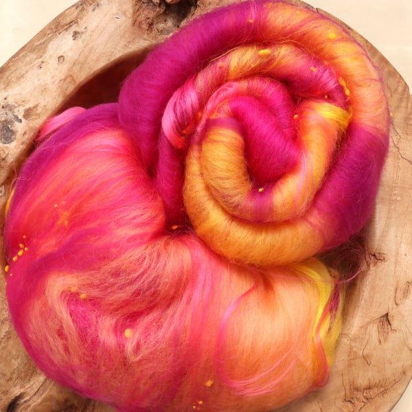 50g Honeysuckle Art Batt for Spinning & Felting