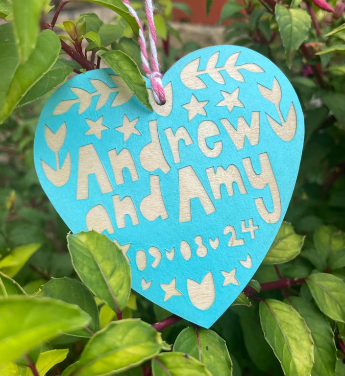 Personalised wedding hanging decoration 