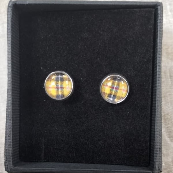 Cornish tartan stud earrings