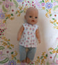 Vintage Flowers Baby Born Outfit, Blouse and leggings 