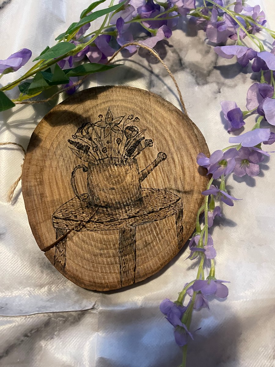 Pyrography- Country flowers 