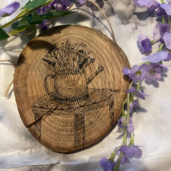 Pyrography- Country flowers 