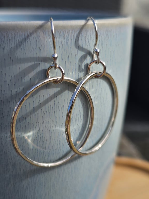 Sterling silver hoops with french hooks