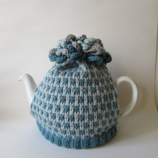 Tea cosy Tea cosie - icy tweed with glitter whirls