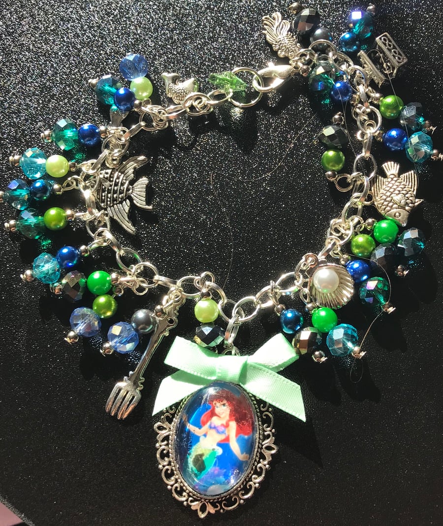 Little mermaid inspired charm bracelet