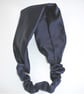 Satin Headband Navy Blue Mulberry Hairband Elasticated - Image 2