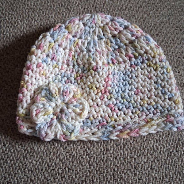 Handmade crochet newborn beanie