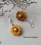 Mother of Pearl & Polymer Clay Earrings  Silver Plate - Image 2