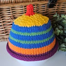 Colourful Pure Aran Cotton Baby Beanie Hat 0-3 months size 