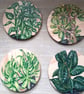 "My House Plants" handpainted wooden coasters, set of 4 with holder - Image 1