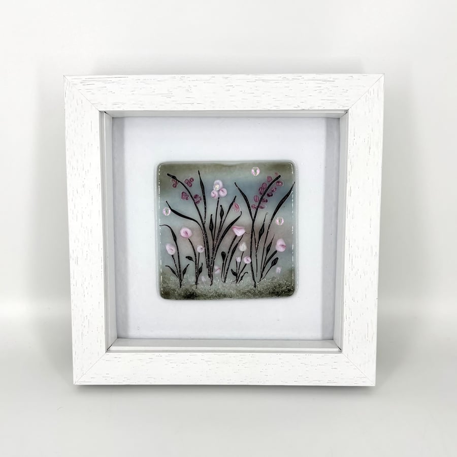 Fused Glass Flower Meadow Picture
