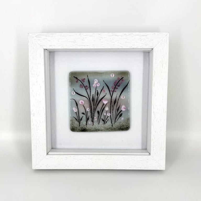 Fused Glass Flower Meadow Picture