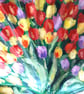 Tulip field handpainted scallop shell Trinket dish.   - Image 4