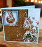 Handmade Snowy Winter Owl Christmas Card – "Have a Holly Jolly Christmas"