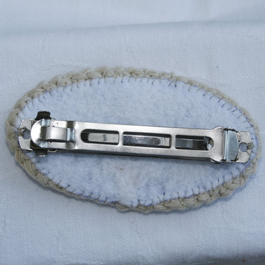 Poppies - Barrette/Hair Clip - Embroidered