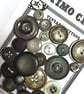 24 Vintage Grey Buttons - Image 2
