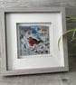 Framed Free Motion Robin Embroidery Textile Art  - Image 3