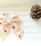 Autumn Leaves Hand Embroidered Bow.