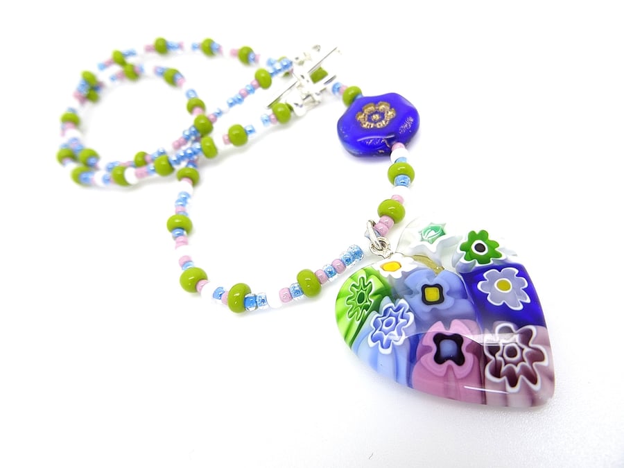 Millefiori Heart Pendant