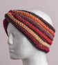 Earwarmer headband handmade crochet in variegated Autumn colours - Image 5