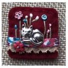 Felt Liberty fabric charm brooch badge