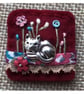 Felt Liberty fabric charm brooch badge - Image 1