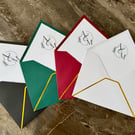 Set of 10 Personalised Wedding Envelope Liners with Initials 