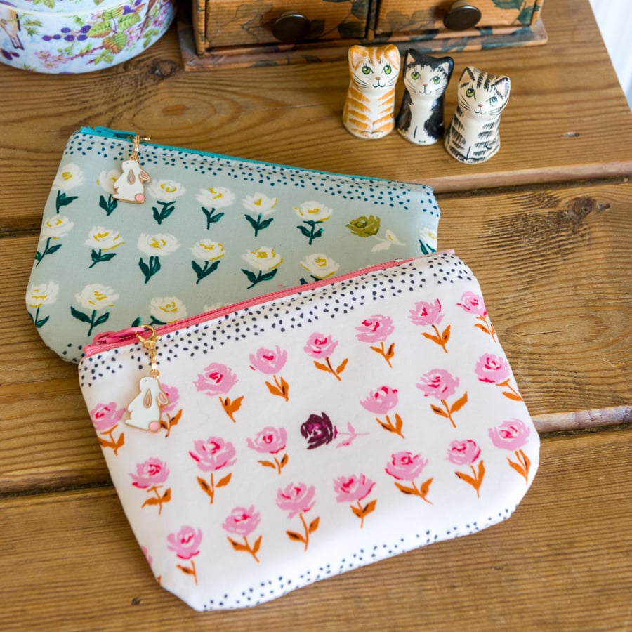 Zip top purse or pouch in a super useful compact size